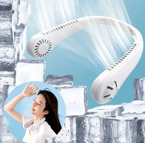 Вентилятор Безлопатевий мінівентилятор для шиї з 3 рівнями обдування акумуляторний   знижка