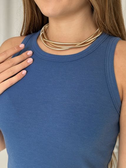 Жіноча сукня-майка в рубчик синя  700001523 розмір 2XL/3XL | Зображення 4