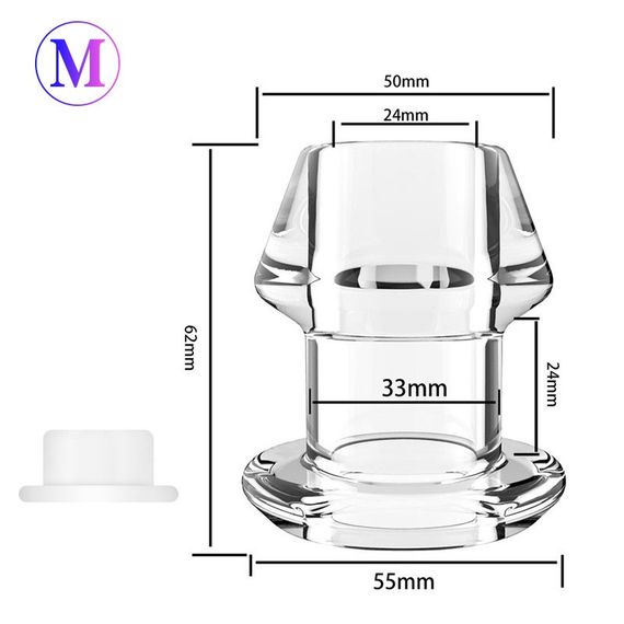 Анальная пробка с насквозным отверстием и крышечкой. Размер М | Зображення 2