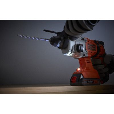 Перфоратор Black&amp;Decker SDS-Plus,18 В, 2Ah, 1.2 Дж, 3 режима, сумка, 2.2 кг (BCD900D1S) | Зображення 5