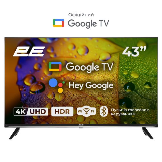 Телевізор 43&quot; 2E LED 4K 60Hz Smart Google TV Black 2E-43A07KU | Зображення 1