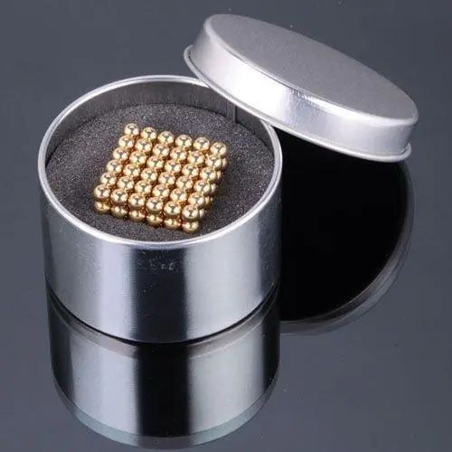 Головоломка Неокуб золотой NeoCube в боксе 216 шариков металлический 5 мм | Зображення 2