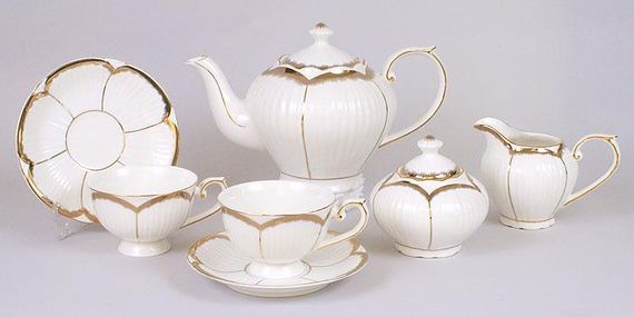 Чайний фарфоровий сервіз Princess Gold 13 предметів (пошкоджено упаковку) | Зображення 1