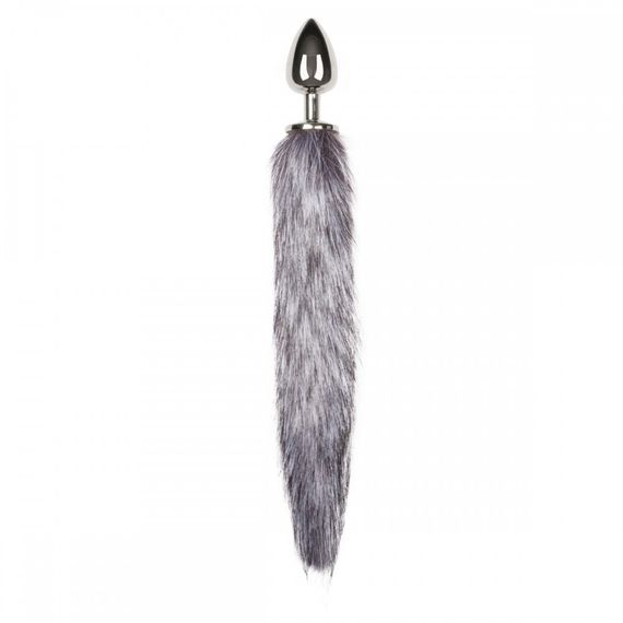 Анальна пробка метал з хвостиком Fox Tail Plug Easy Toys, Розмір L Sex Aura | Зображення 1