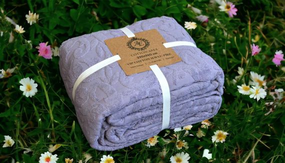 Махрове покривало Cotton Area 220 х 240 см Фіолетове | Зображення 2