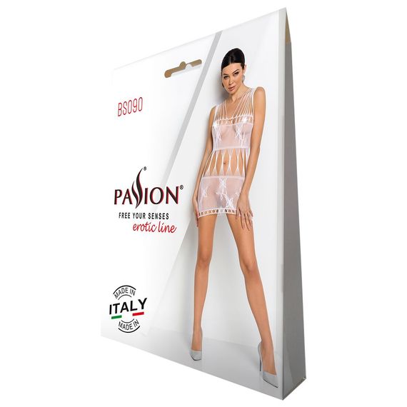 Бодістокінг — мінісукня з метеликами Passion BS090 white, One size | Зображення 5