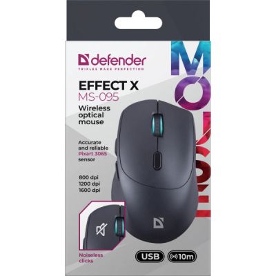 Мышка Defender Effect X MS-095 Wireless Black (52095) | Зображення 4