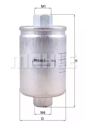 Фільтр паливний Daewoo Nexia/Espero 1.5/2.0i, MAHLE/KNECHT (KL158) | Зображення 1