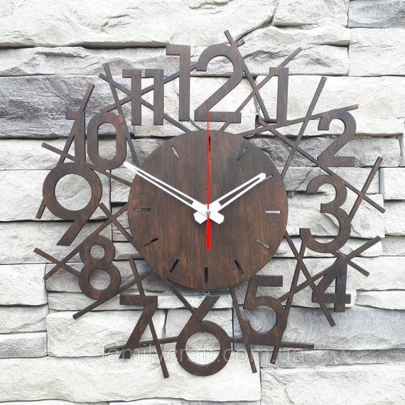 Настінний дерев'яний годинник з фанери Оригінальний годинник  Декор для дому, офісу, подарунок | Зображення 1