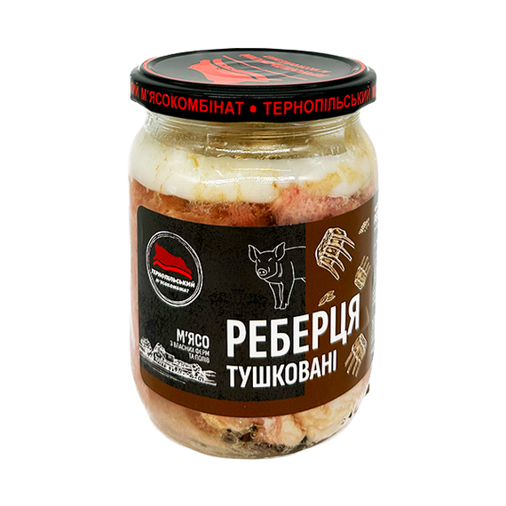 Реберця тушковані Тернопільський м'ясокомбінат 500 г