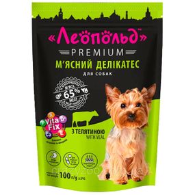 Вологий корм для собак Леопольд Premium з телятиною 100 г