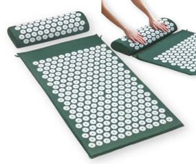 Килимок масажно-акупунктурний Acupressure mat з подушкою Acupressure Mat or Bed of Nails Зелений (385)