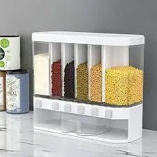 Органайзер на 6 секций для сыпучих продуктов Assorted Grain Rice Bucket Диспенсер для круп, дозатор для сахара | Зображення 4