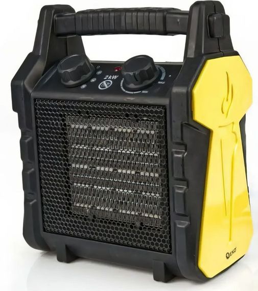 Електричний обігрівач GEKO 2,0 кВт, площа обігріву 30 кв.м., підлоговий, жовтий/чорний (380405)