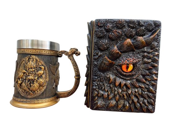 Подарунковий набір Кухоль 3D Скандинавські Боги та Блокнот 3D «Жар Серця Дракона»