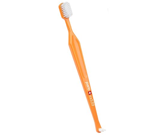 Зубна щітка ультрам’яка paro® toothbrush exS39 з монопучковою насадкою в поліетиленовій упаковці, помаранчева
