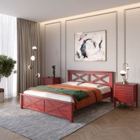 Двоспальне дерев&#039;яне ліжко Mebigrand Прованс Н Махонь 160х200 см (MBG-3165)