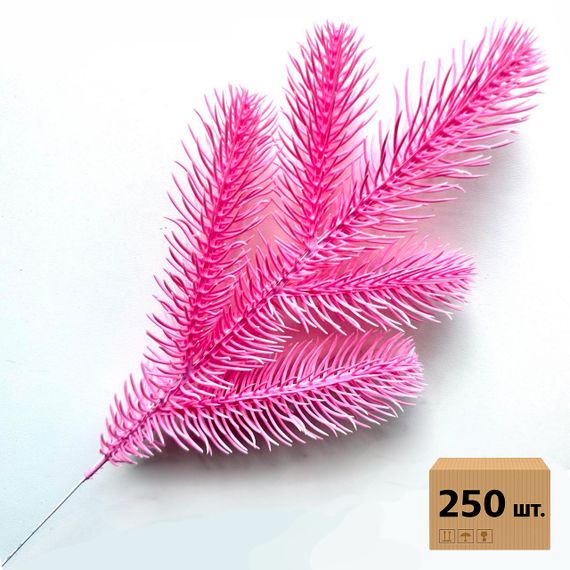 Веточка хвойная литая Lux Marshmallow Pink розовая 33 см | ТМ HVOYA (250 шт.)