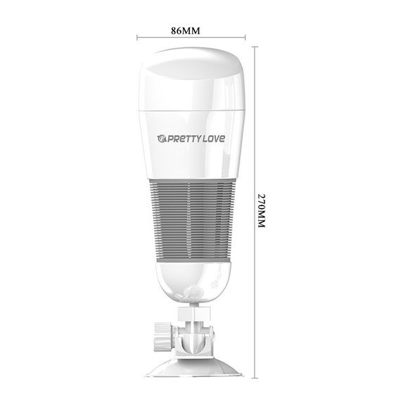 Мастурбатор-вагина в колбе на присоске, с вибрацией, Pretty Love белый, 20.5 х 8.6 см Sex Aura | Зображення 4
