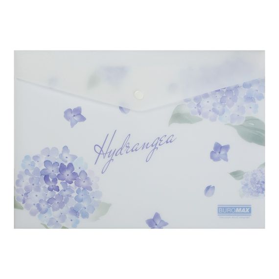 Папка-конверт А4 на кнопці DREAM ARABESKI світло-синя BM.3943-30 BUROMAX матовий напівпрозорий пластик (4823126805658)