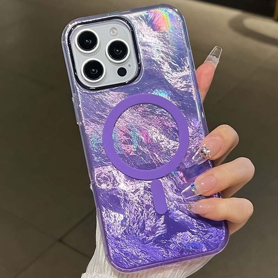 Чехол TPU Shiny Mountain (MagFit) для Apple iPhone 16 Pro Max (6.9") Purple | Зображення 1