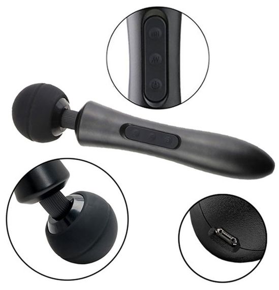 Вібромасажер Boss Series - Massager Ultra Powerful Big USB Black 20 Function, BS2200010 sexstyle | Зображення 3