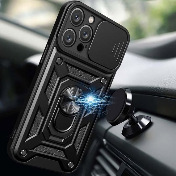 Чохол Ummi Camshield Serge Ring для Apple iPhone 11 Pro Max (6.5") Чорний / Black | Зображення 1