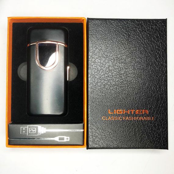 USB+ Газова запальничка з індикатором заряду, дві блискавки. HI-851 Колір чорний | Зображення 4