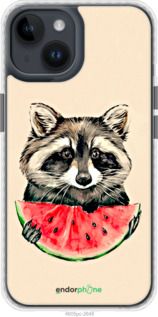 Чохол на iPhone 14 Єнотик з кавуном "4605pc-2648-2448"