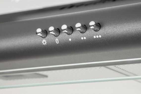 Двухмоторная вытяжка черная плоская Ventolux ROMA 60 BK 2M LUX | Зображення 2