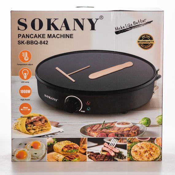 Блинница электрическая Sokany SK-BBQ-842 электроблинница Ø30 см автоматическая блинница для дома профессиональная | Зображення 5