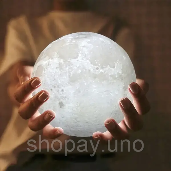 Настільний світильник місяць Magic 3D Moon Light Від Акумулятора | Зображення 4
