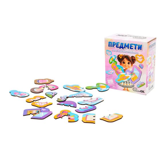 Дерев'яний магнітний пазл "Предмети" Puz-22931, 24 елемента