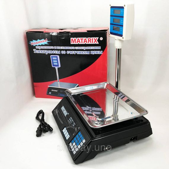 Весы электронные торговые цифровые Matarix MX-411+ на 50 кг, Весы торговые до 50 килограмм с дисплеем OX-18 | Зображення 2