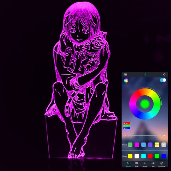 Акриловий світильник-нічник керування з телефона Кемма Кодзуме 2 (Kozume Kenma) tty-n000806