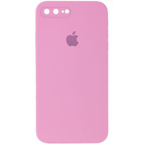 Чехол Silicone Case Square Full Camera Protective (AA) для Apple iPhone 7 plus / 8 plus (5.5") Рожевий/Light pink