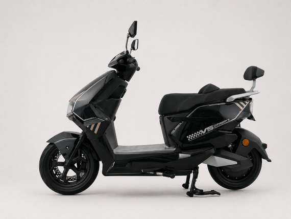 Электроскутер Crosser V5 2500W 72V 35Ah Graphene, до 80 км, 70 км/ч, 2500 Вт, двухместный Чорний | Зображення 2