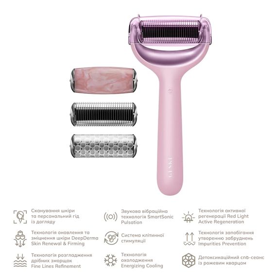 Ролик для игловой мезотерапии лица и тела GESKE MicroNeedle Face&Body Roller 9в1 turquoise, Розовый | Зображення 1