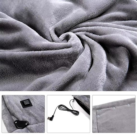 Електричний плед з підігрівом від Powerbank,Тепле покривало з підігрівом від USB знижка | Зображення 4