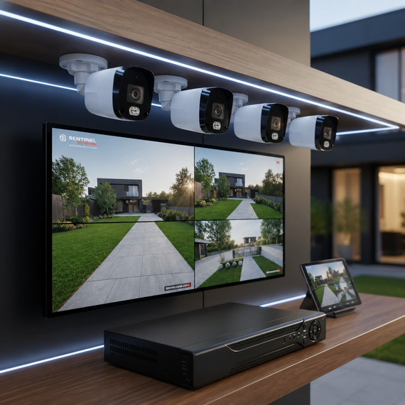 Комплект відеоспостереження DVR KIT UCAM 4 камери з реєстратором / Комплект вуличних камер з вологозахистом | Зображення 1