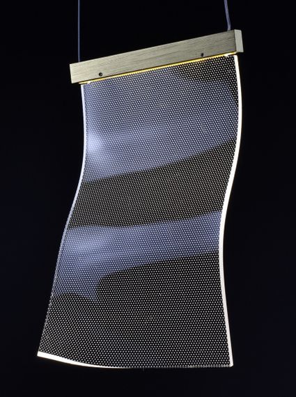 Люстра світлодіодна підвісна LED світильник для квартири на стелю лед 26909 Латунь 35-200х6х24 см. | Зображення 6