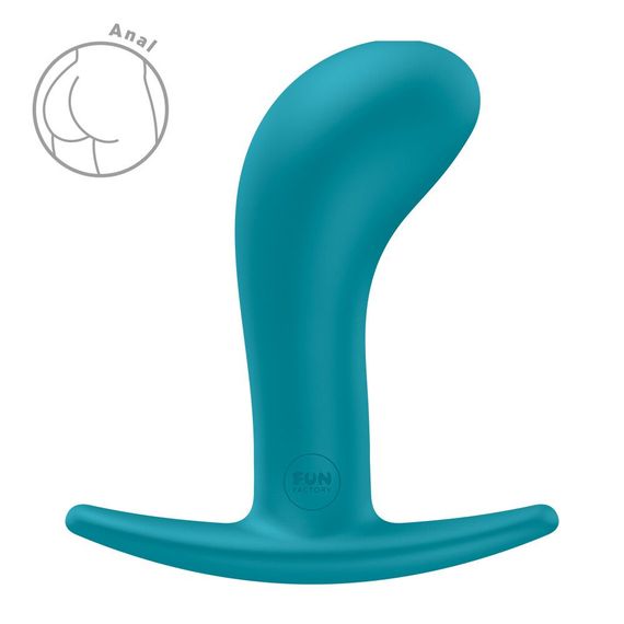 Анальна пробка Fun Factory BOOTIE L Aquamarine, діаметр 3,8 см, тонкий обмежувач | Зображення 1