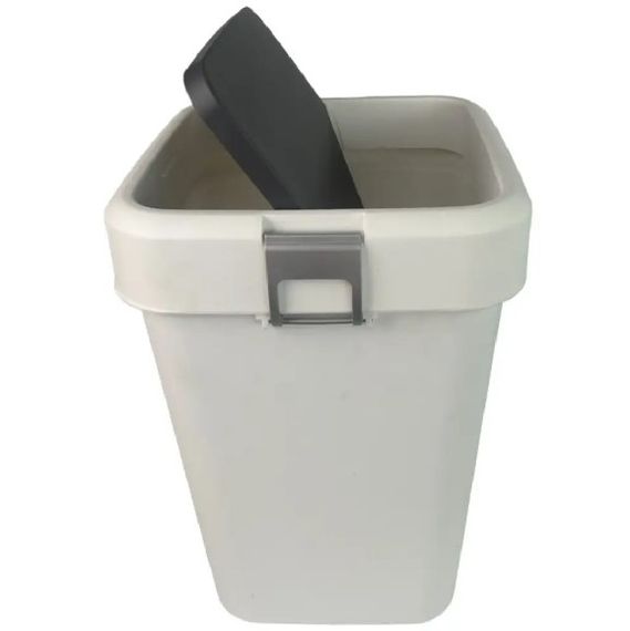 Відро для сміття Motek на 18 л з поворотною кришкою 27.5х27.5х41 см Біле (COB-411) | Зображення 5
