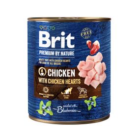 Вологий корм для собак Brit Premium By Nature Chicken with Hearts 800 г (курка)