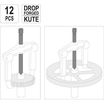 Автомобильный съемник Yato для снятия больших подшипников, шкивов и шестерен 12 шт (YT-25105) | Зображення 1