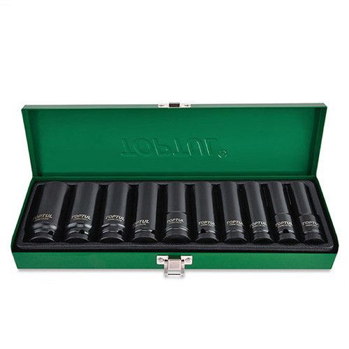 Набор головок дюймовых ударных длинных TOPTUL 1/2" 7/16-1" 10ед. GEAD1002
