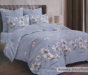 Комплект постільної білизни Тіротекс полуторний квіти 145х215 см блакитний