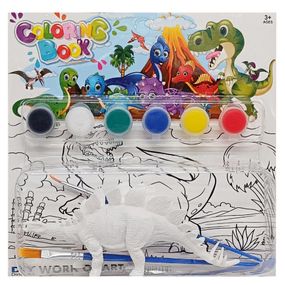 Набор для творчества раскраска "Динозавр" MK 5490-1, 1 фигурка, краски 6 цветов