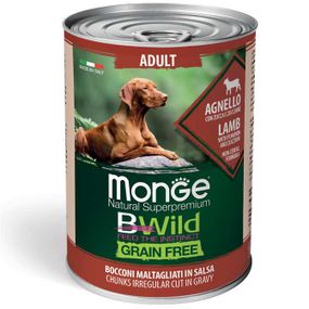 Корм Monge BWild Grain Free All Breeds Adult Lamb вологий з ягнятком для дорослих собак усіх порід 400 гр
