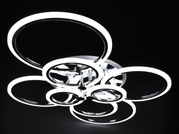 Люстра світлодіодна стельова LED світильник для квартири на стелю лед з пультом 25945 Хром 14х80х103 см. | Зображення 1